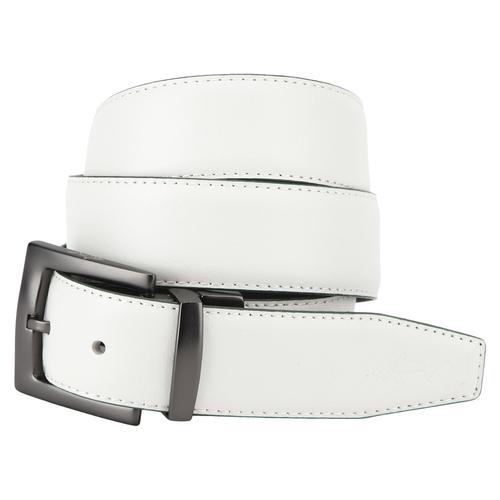 greg norman men's reversible fashion belt, white/cypress, 36